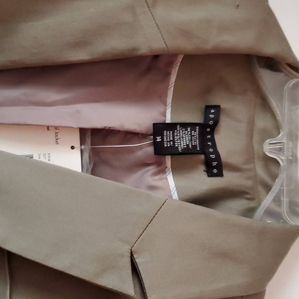NWT Apostrophe blazer, size 14, taupe